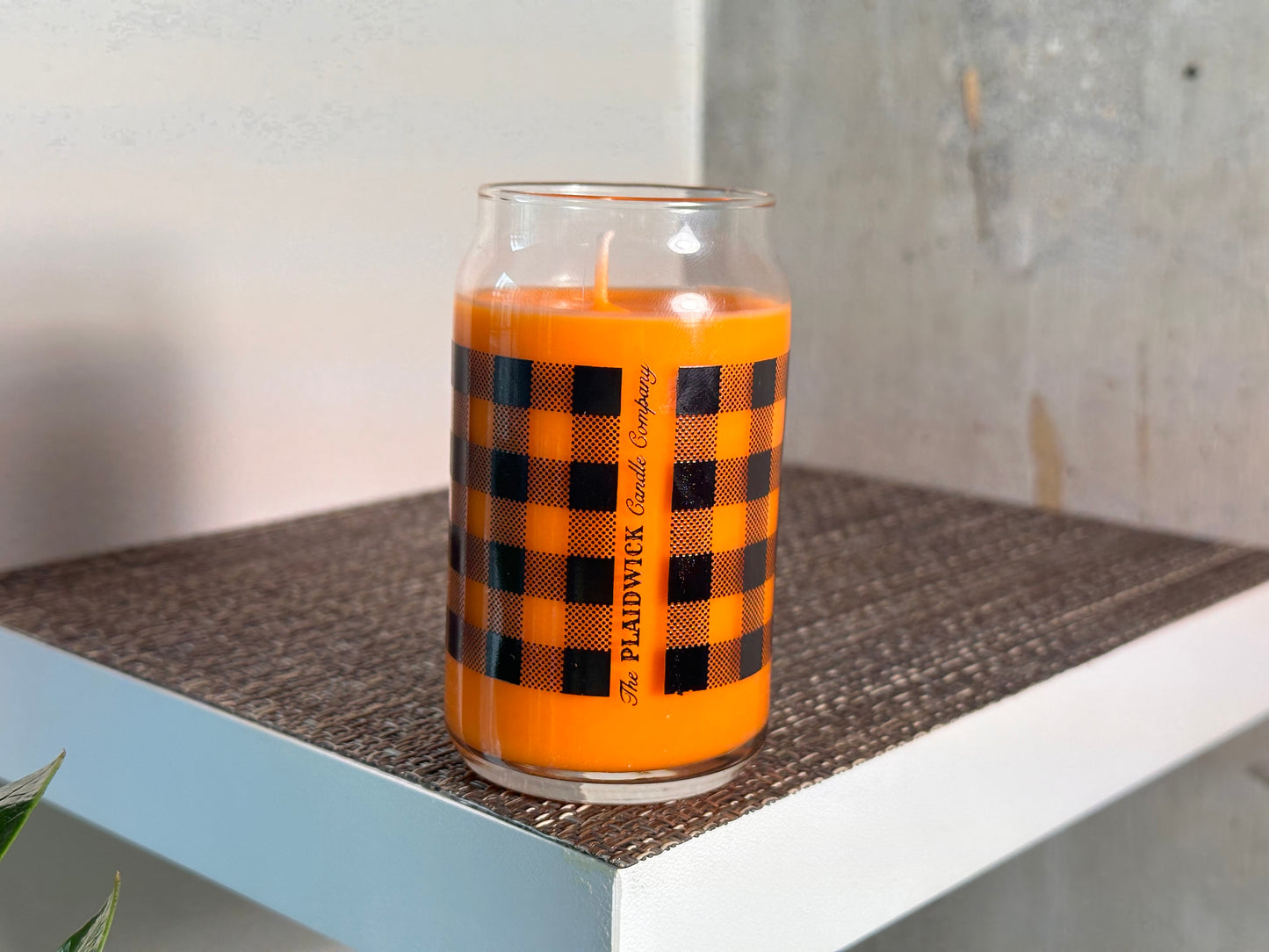 Blood Orange Cream Premium Hand-Poured, Buffalo Plaid Candle