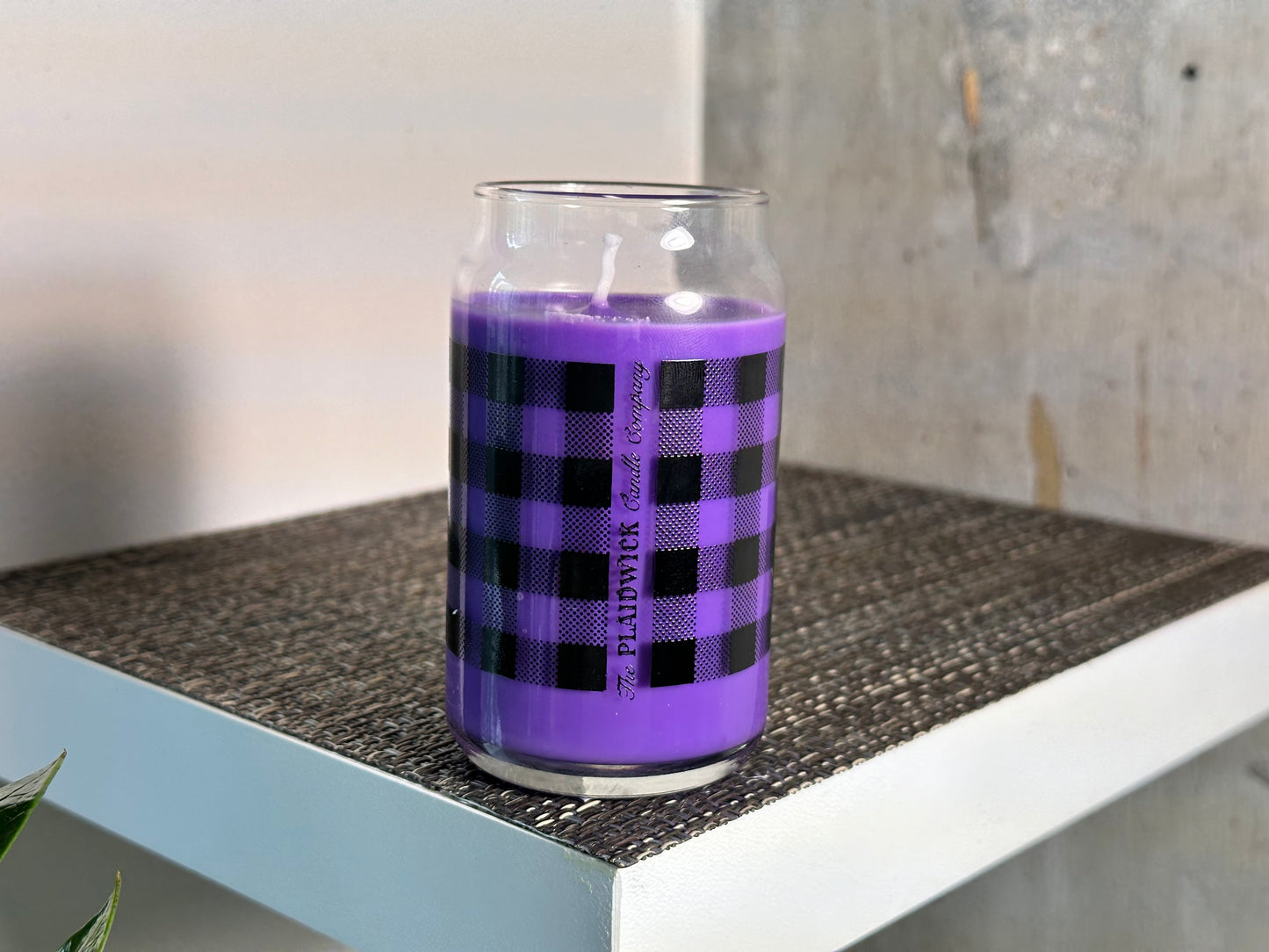 Bold Lavender Premium Hand-Poured, Buffalo Plaid Candle