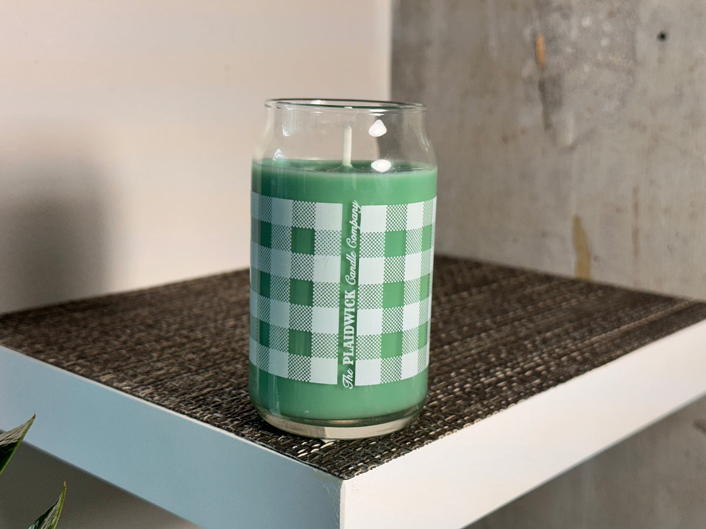 Lily of the Valley Premium Hand-Poured, Gingham-Patterned Candle