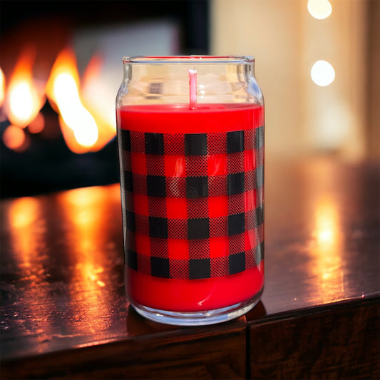 Smokey Lumberjack Premium Hand-Poured, Buffalo Plaid Candle