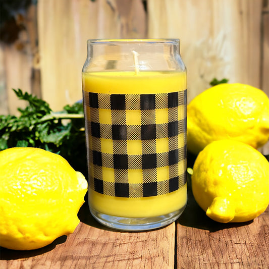 Lemon Verbena Premium Hand-Poured, Buffalo Plaid Candle